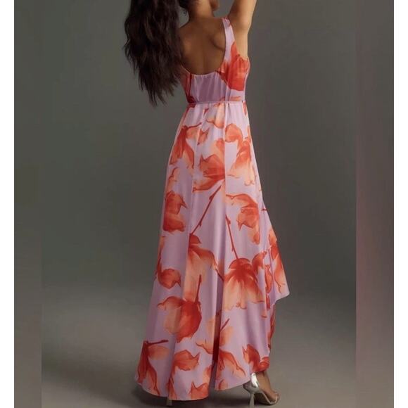 Hutch Isadora Women's Floral Maxi Wrap Dress Hutch High Low Satin Size L NWT - Picture 4 of 12